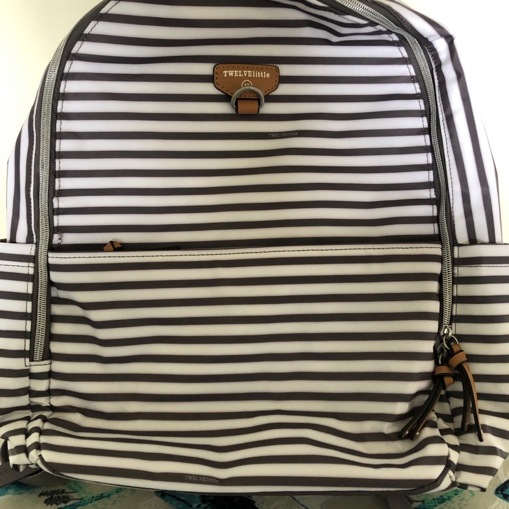 TWELVElittle striped On-the-go diaper backpack